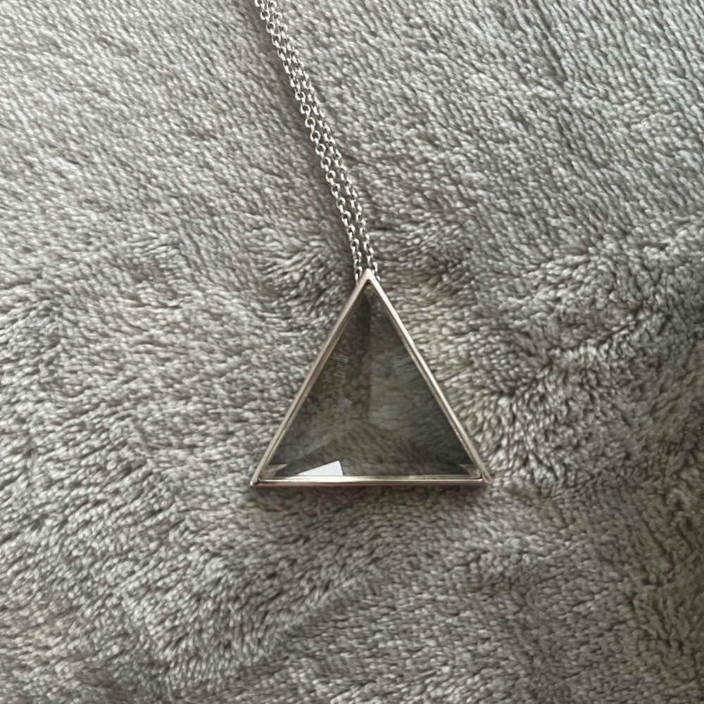 Crystal Triangle (CLARITY) NECKLACE - SILVER - Picture 2 of 14